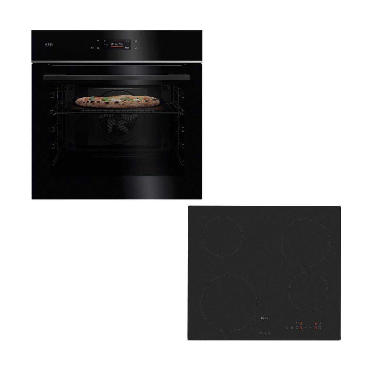 Aeg Pizza Expert TX7PB63FSB Oven & TM64IA00CL Ceramic Hob Built-in Set