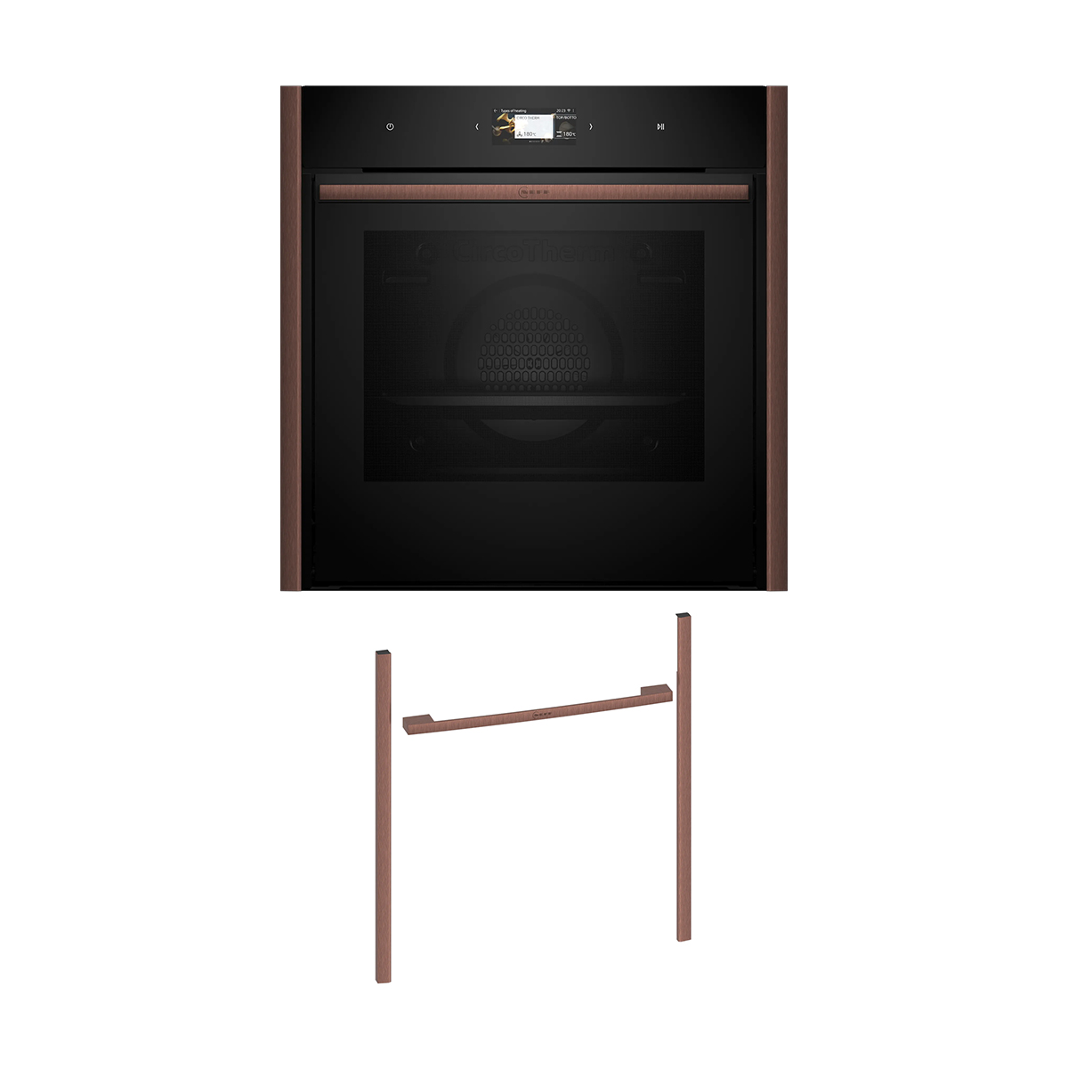 Neff NOV60E6B1 Εντοιχιζόμενος φούρνος B69CS3AY0 & Brushed Bronze Flex Design Kit
