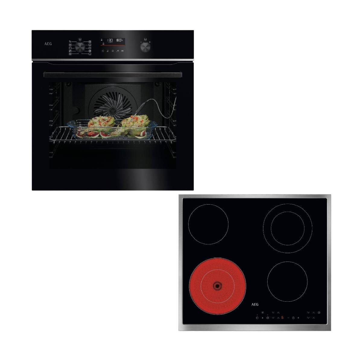 Aeg 5000 SurroundCook Oven & ORN64A02XB 6 Zones Ceramic Hob Built-In Set