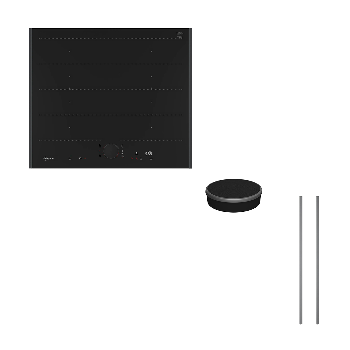 Neff NFLIN60A0 Induction Hob T66YYY4C0 & Twist Pad Flex & 52.6 cm Anthracite Grey Flex Design Kit
