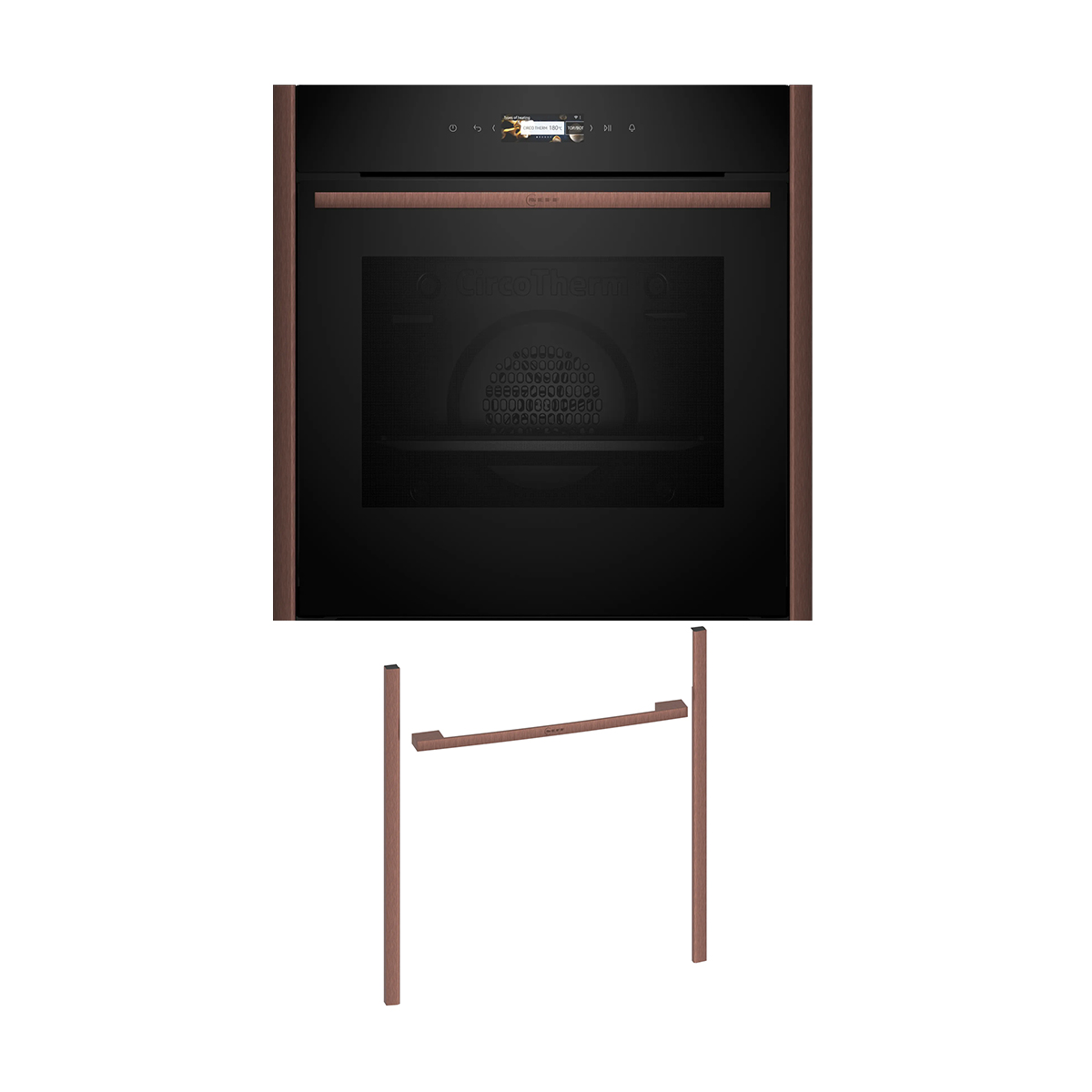 Neff NOV60P2B0 Εντοιχιζόμενος φούρνος B29CR7KY0 & Brushed Bronze Flex Design Kit