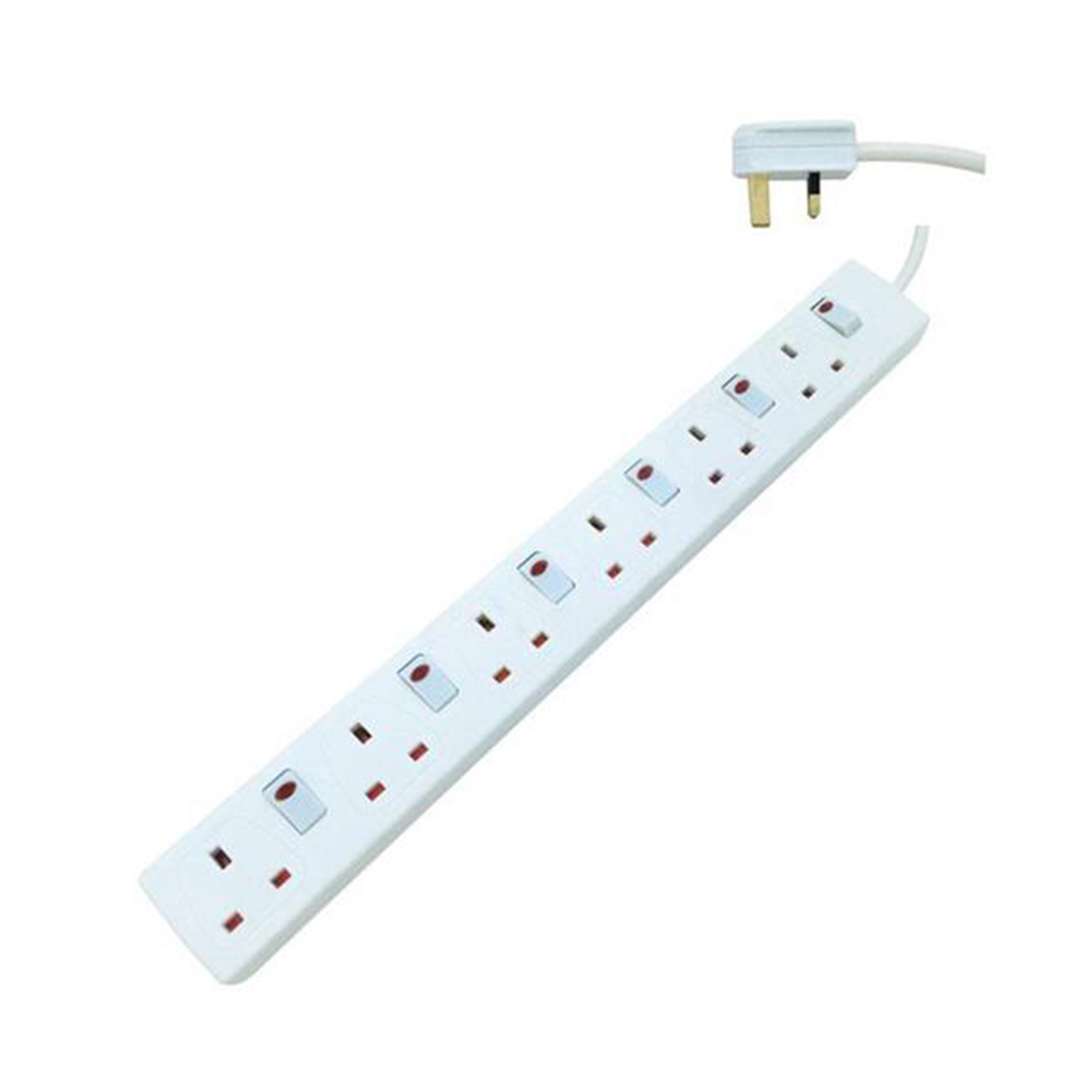 Eurolamp Πολύπριζο 6Θ με καλώδιο 5μ και διακόπτη με προστασία επαφών