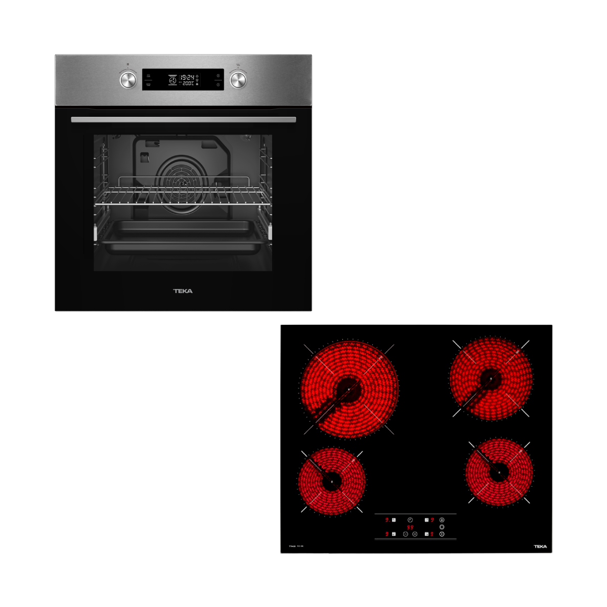 Teka HCB 6370 P Pyrolytic Oven & TBC 64010 TTC Ceramic Hobs