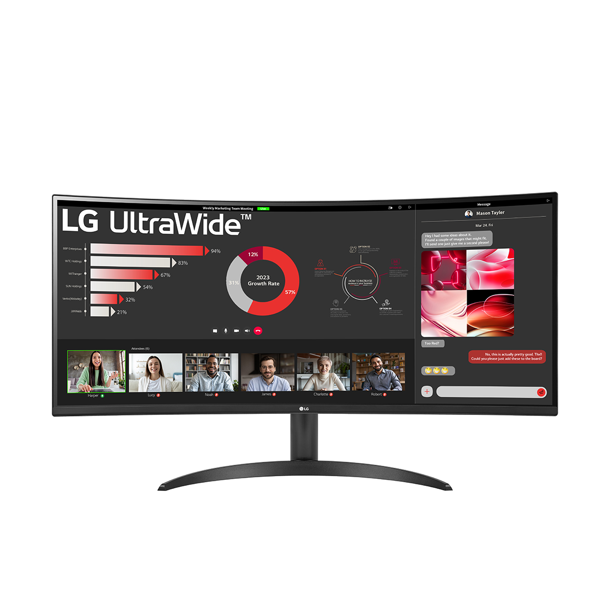 LG PC Monitor 34" LG Curved UltraWide 34WR50QK-B WQHD LED VA Black