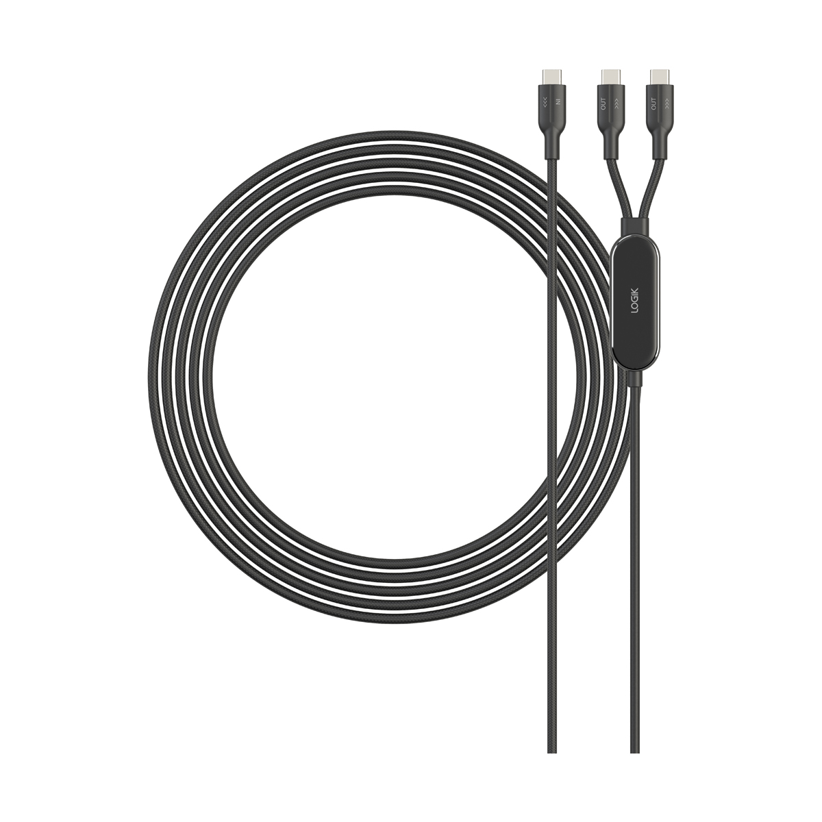 Logik 140W 1xUSB-C σε 2xUSB-C 2m Braided