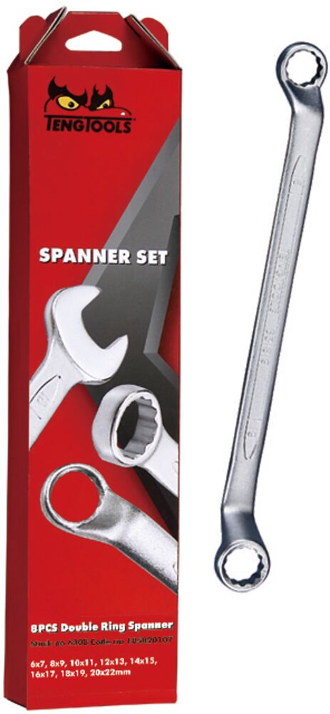 TengTools Double Ring Spanner Set 11 Pieces