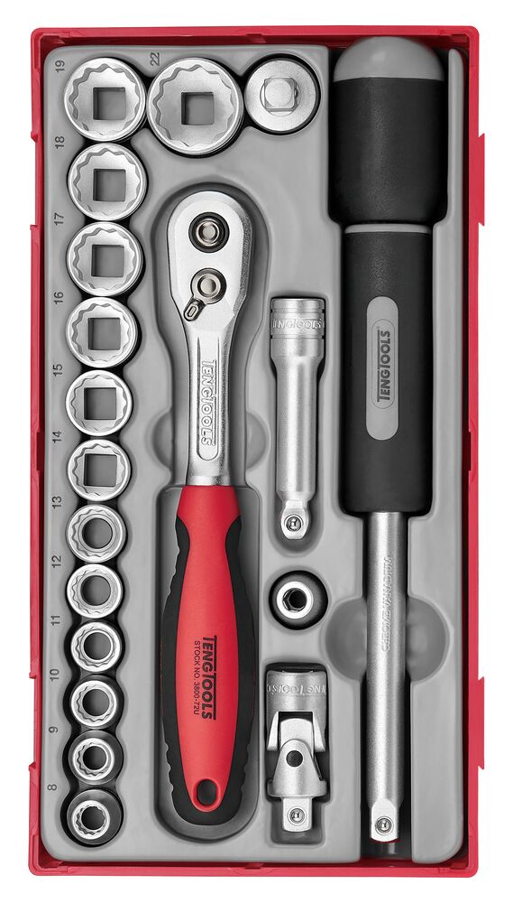 TengTools 3/8inch Socket Set 12 pt TT1 19 Pieces