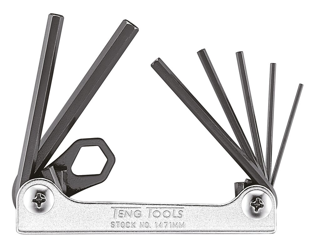 TengTools Folding Hex Key Set 1.5-6 mm 7 Pieces