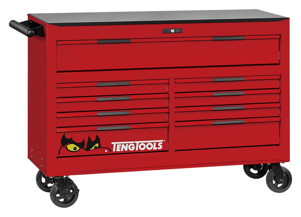 TengTools 53inch PRO35™ roller cabinet 9 drawers red