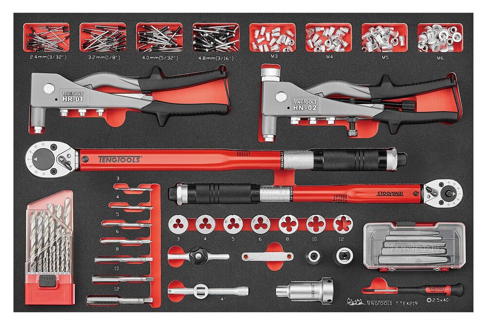 TengTools General service tool set FOAM4X4 219 pieces