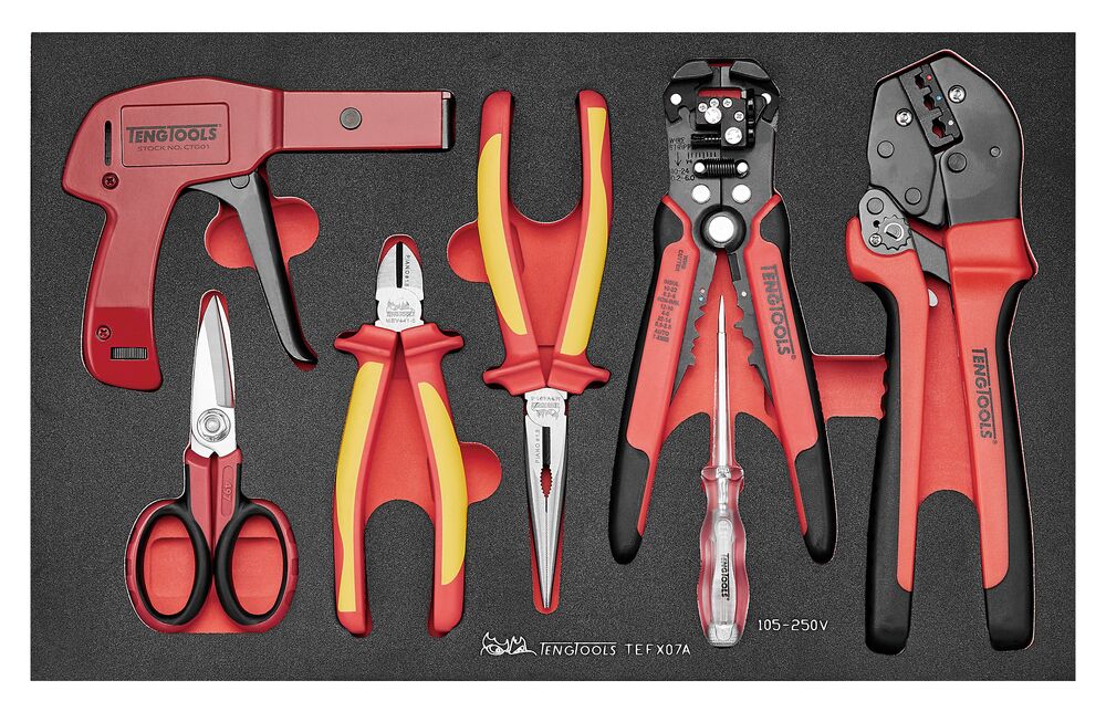 TengTools Electrician Tool Set FOAM3 7 Pieces