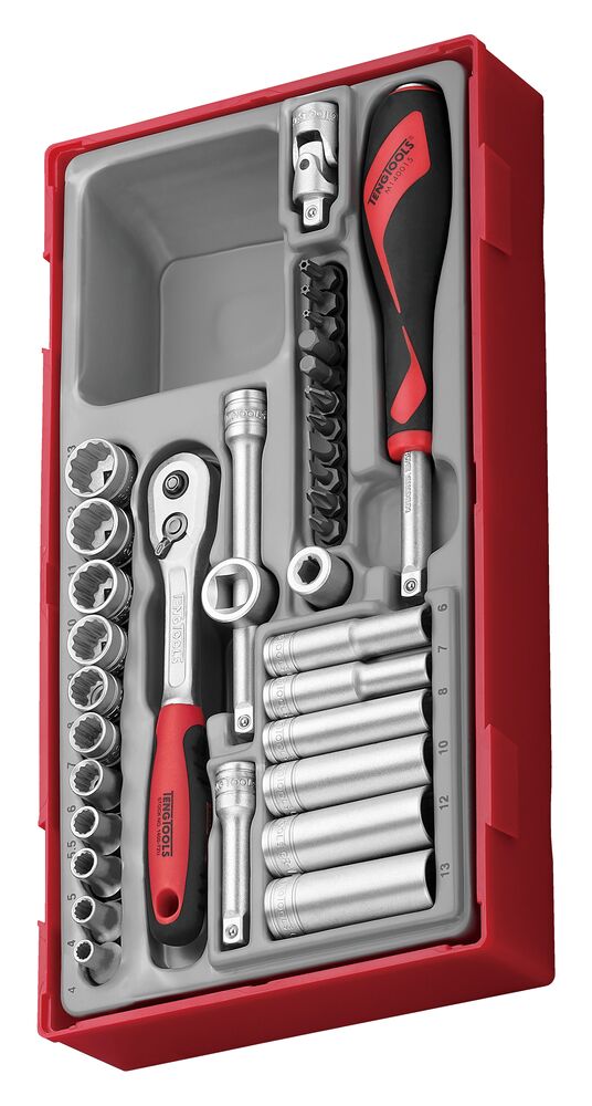 TengTools 1/4inch Socket Set 12 pt TT1 35 Pieces