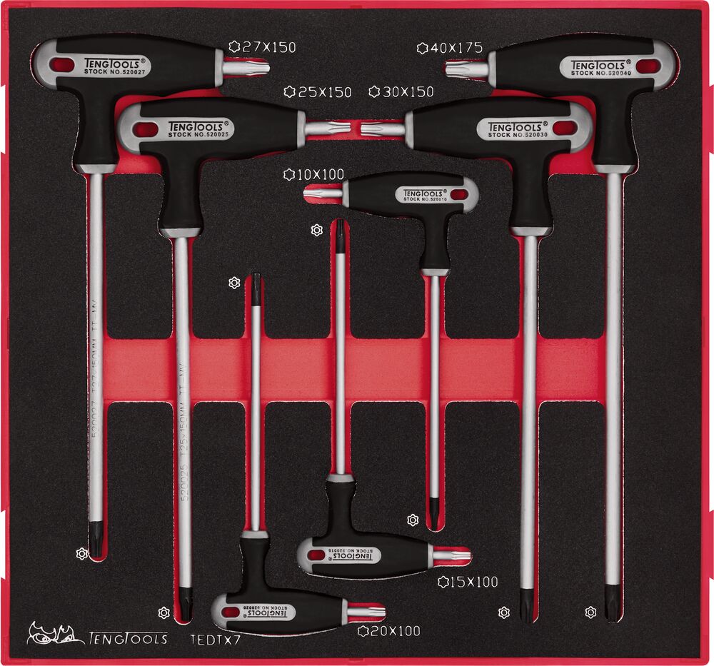TengTools T-Handle TX Key Set FOAM2 7 Pieces