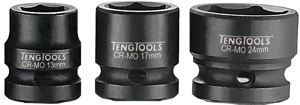 TengTools 1/2inch Stubby Impact Socket DIN Metric 12mm
