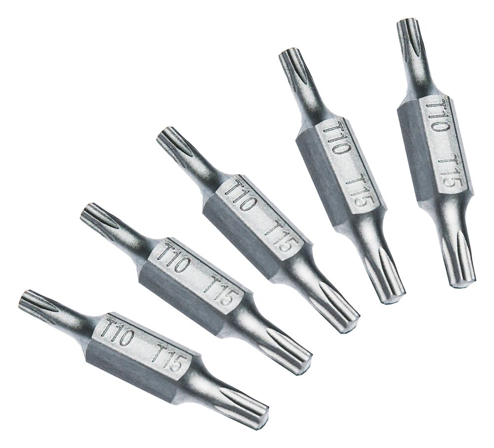 TengTools 1/4inch Double Ended TX Bits TX10 x TX15 ×5