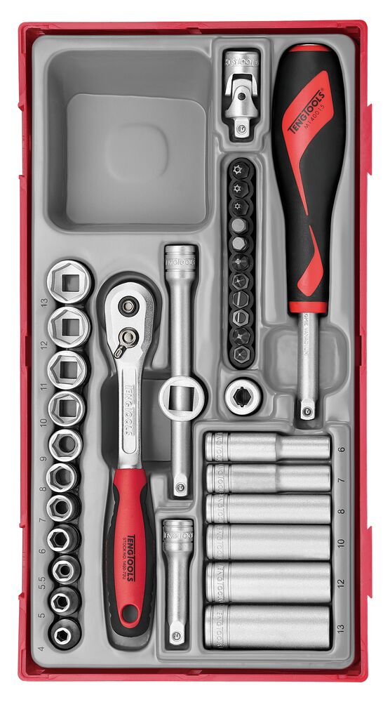 TengTools 1/4inch Socket Set 6 pt TT1 35 Pieces