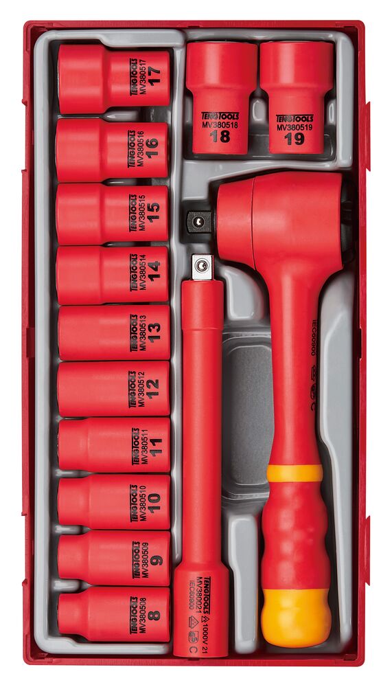TengTools 3/8inch Insulated Socket Set TT1 14 Pieces