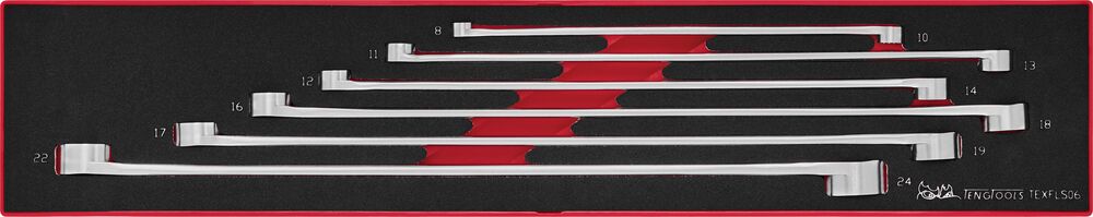 TengTools Long Double Ring Spanner Set FOAMX4 6 Pieces