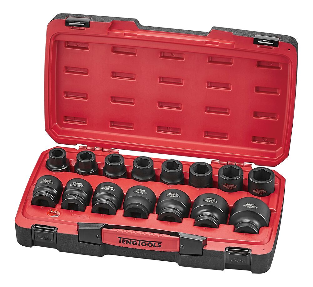 TengTools MECCA PRO 3/4inch Impact Socket Set DIN 17 Pieces