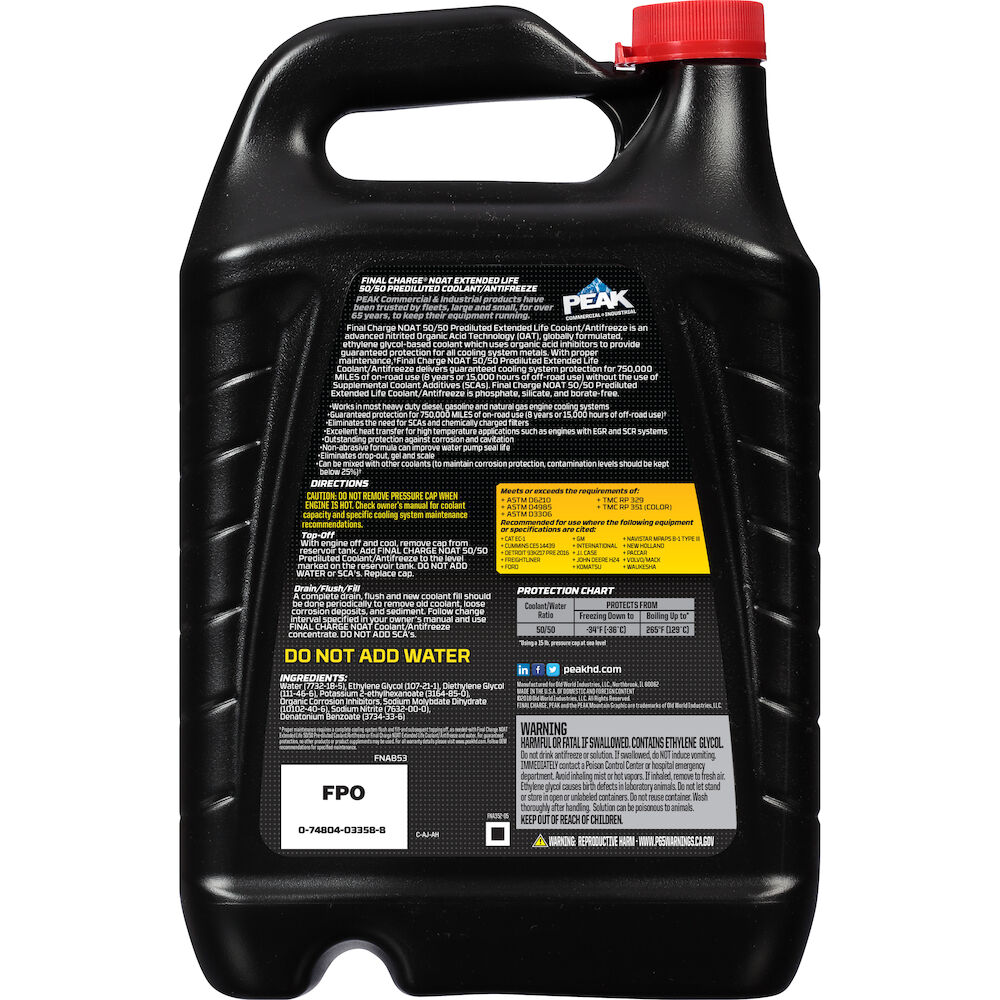 FINAL CHARGE® PRO-SERIES 50/50 Pre-Diluted Extended Life Antifreeze &  Coolant