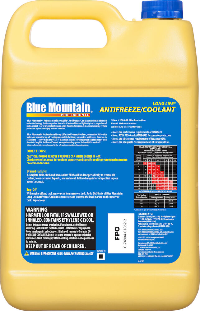 Blue Mountain® Long Life Concentrate Antifreeze + Coolant