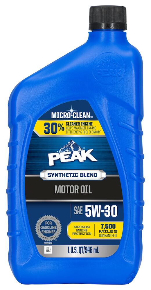         PEAK SAE 5W-30 Synthetic Blend Motor Oil with MICRO-CLEAN™ 
