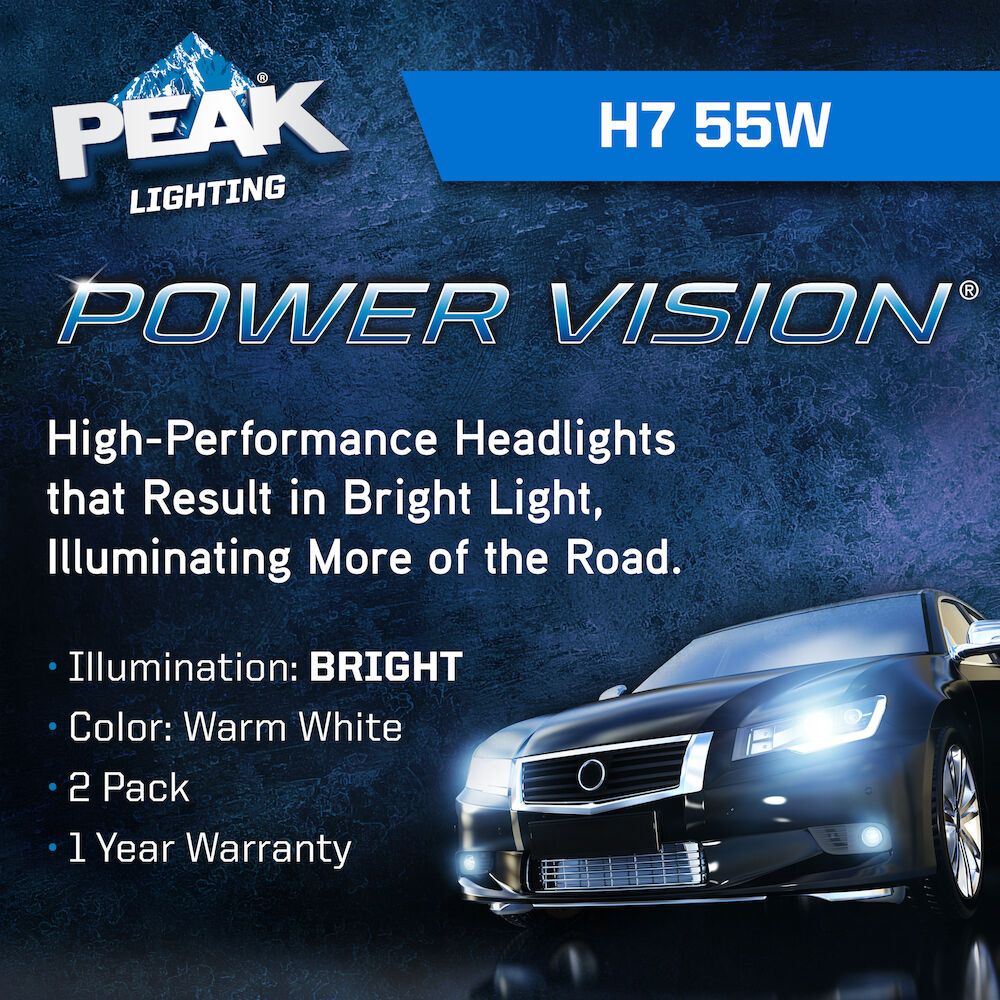 PEAK Power Vision Automotive Performance Headlights, H7 55W