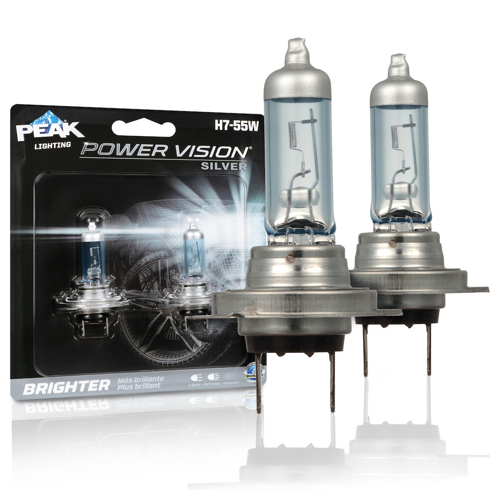 PEAK Power Vision Silver Automotive Performance Headlights, H7 55W