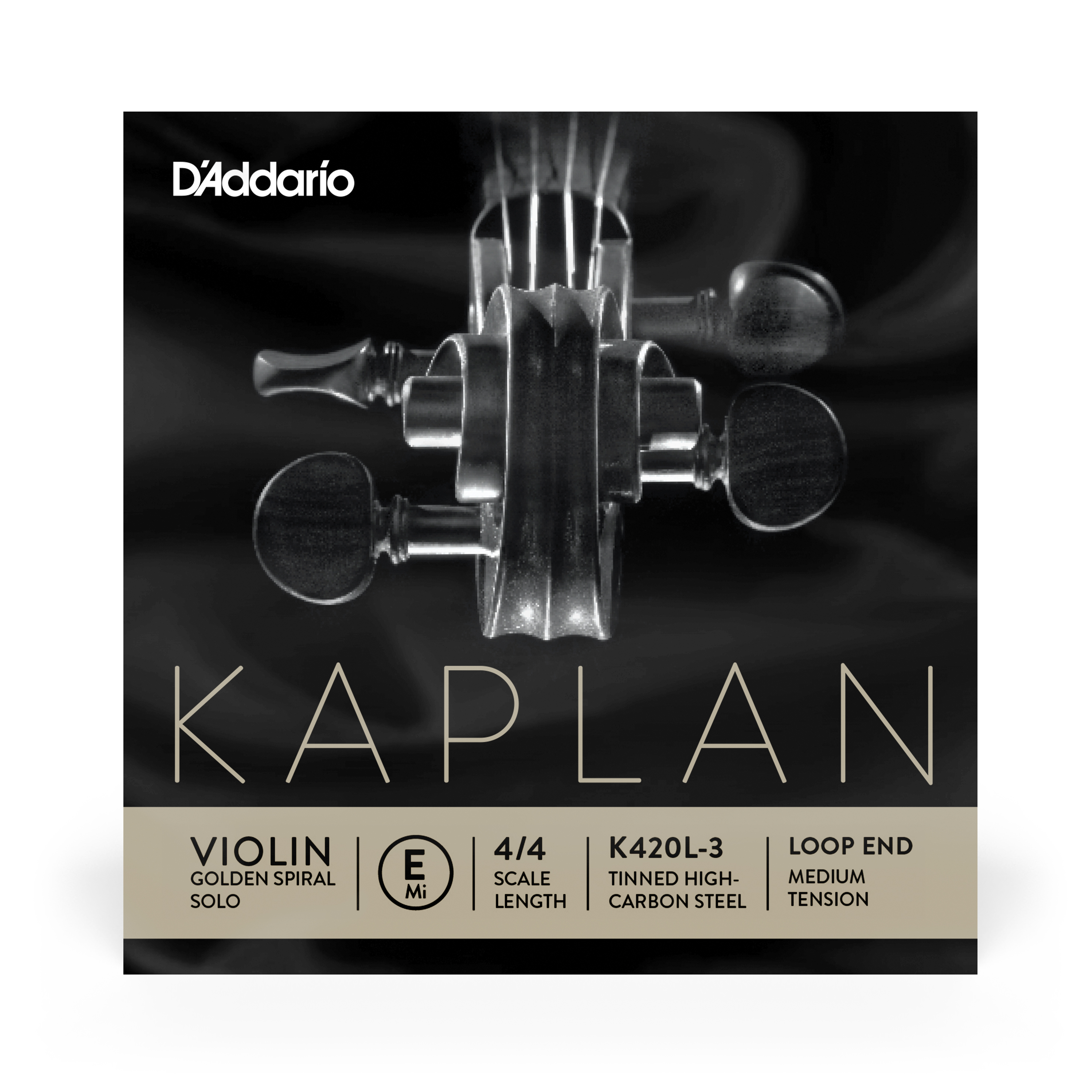Daddario orchestral it K420l-3 corda singola mi d'addario kaplan golden spiral solo per violino, senza pallino finale, scala 4/4, tensione media