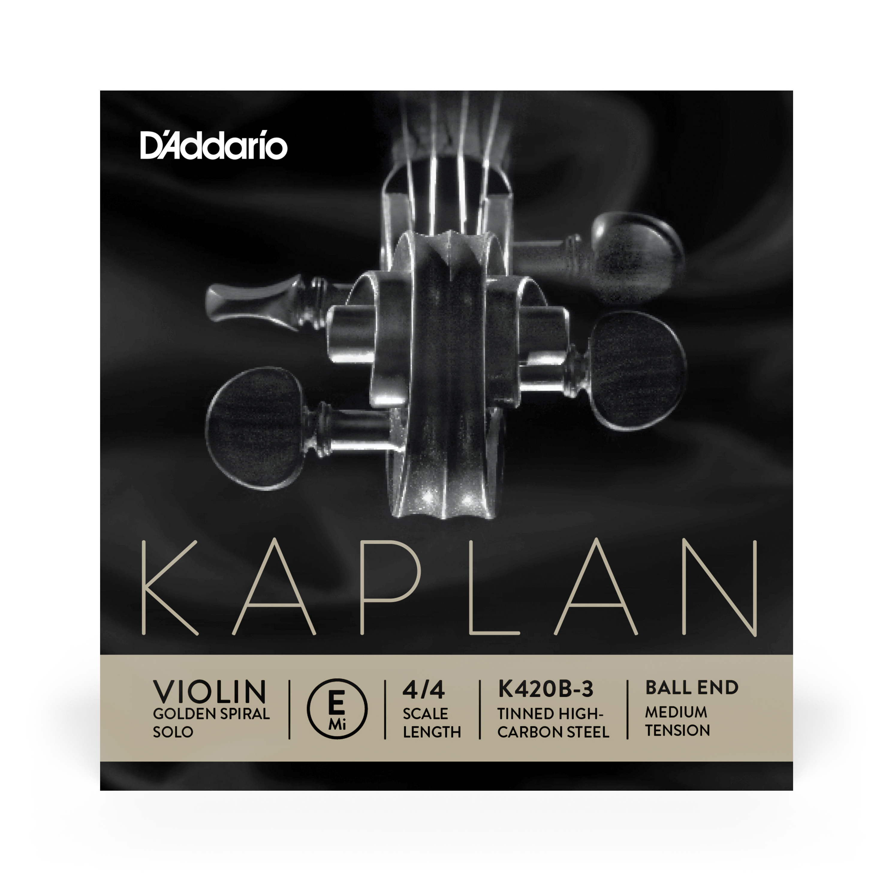 Daddario orchestral it K420b-3 corda singola mi d'addario kaplan golden spiral solo per violino, scala 4/4, tensione media