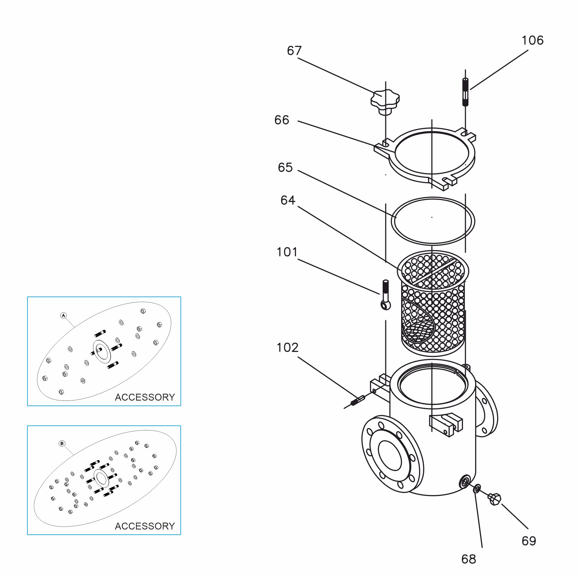 PREFILTRO HIERRO H Ø 210 100/80