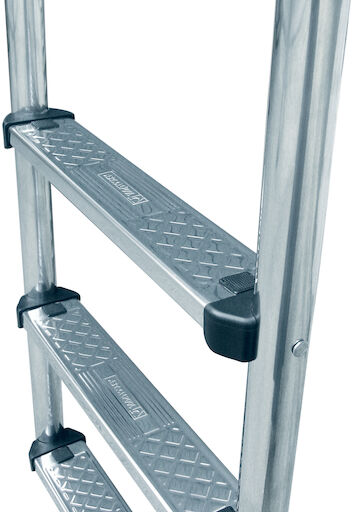 Split wall ladder with handrail and standard steps