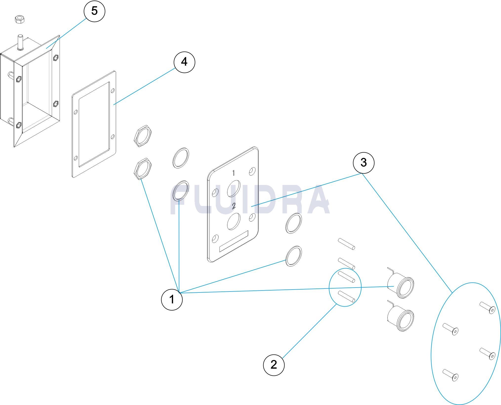 Pulsador ducha doble
