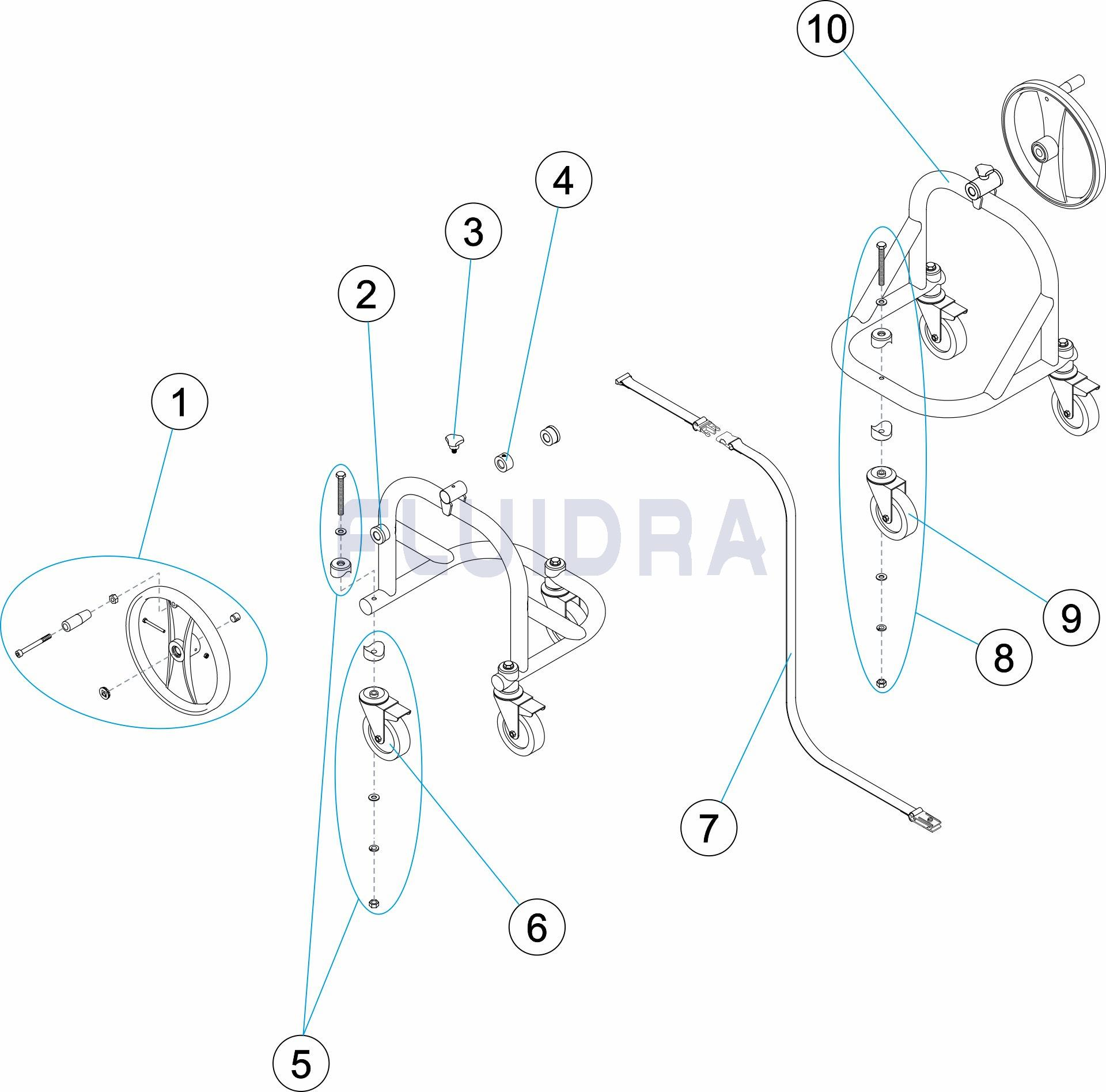 2 soportes móviles de 1 eje