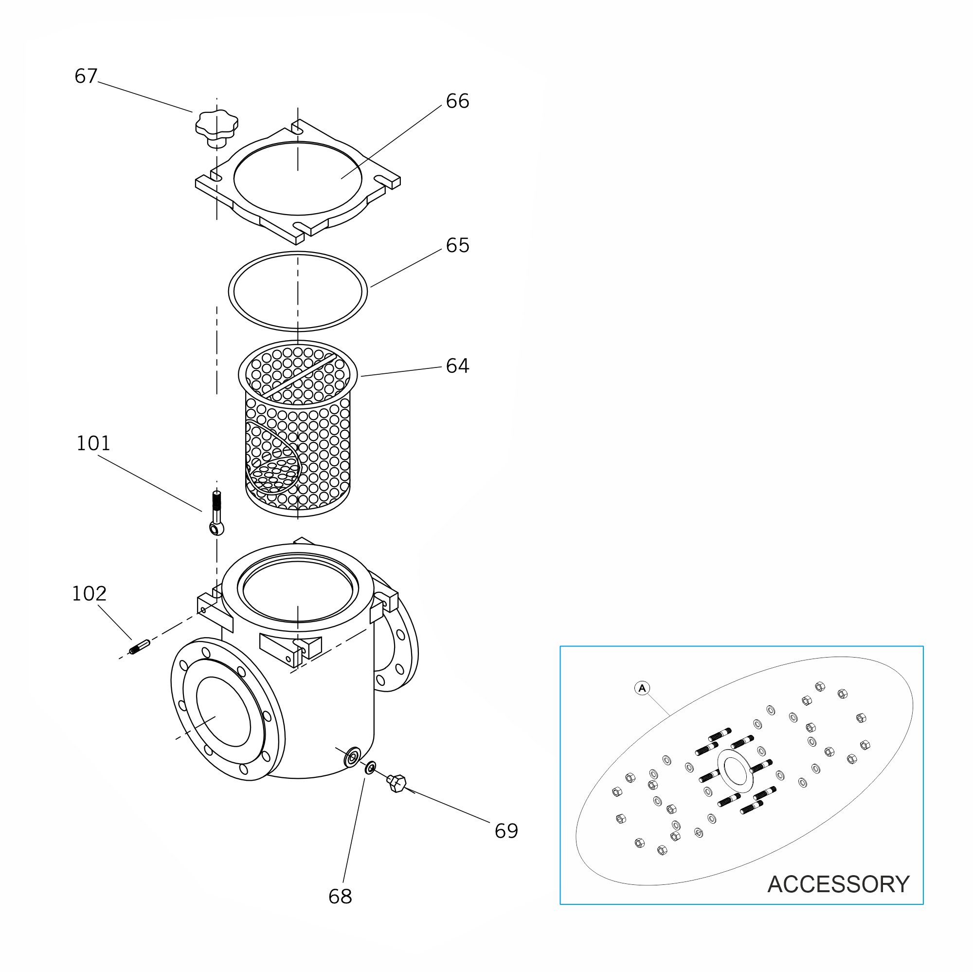 PREFILTRO HIERRO H Ø 250 125/100