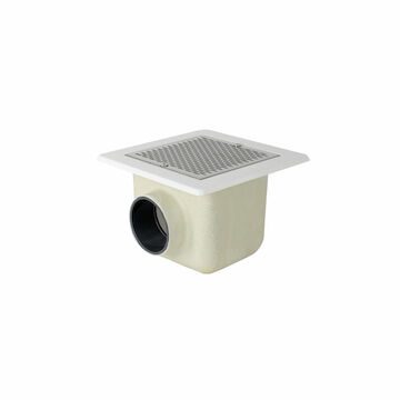 Main drain in polyester and fibreglass - 330 mm x 330 mm