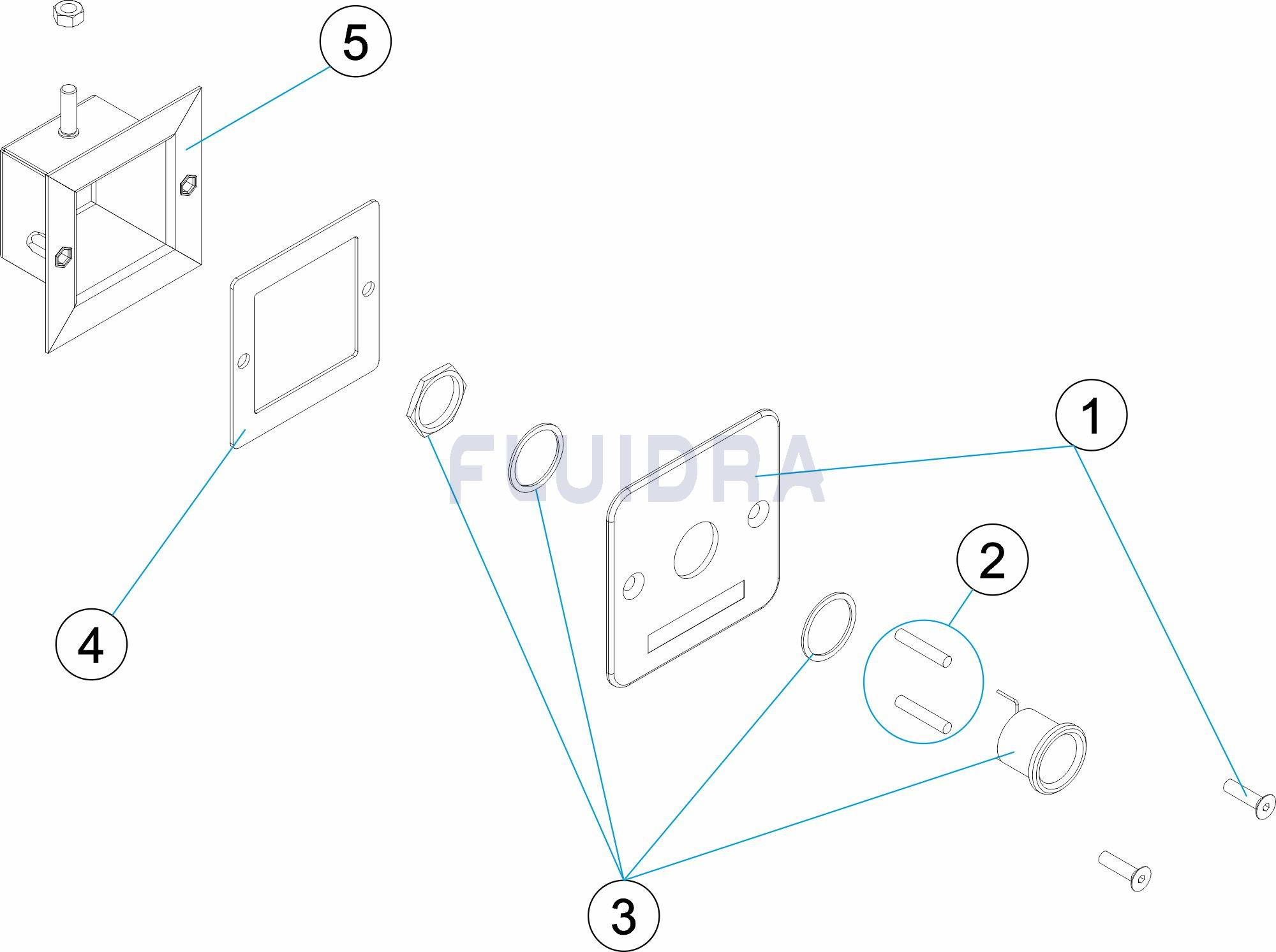 Pulsador ducha simple
