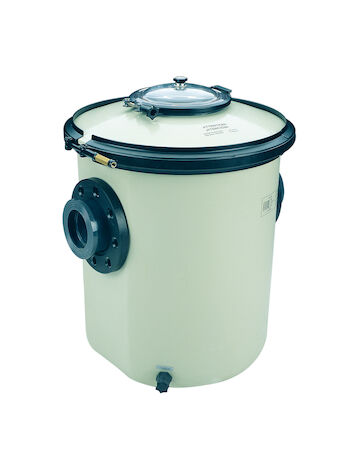 33 litres with sight glass lid - Strainer in polyester and fibreglass