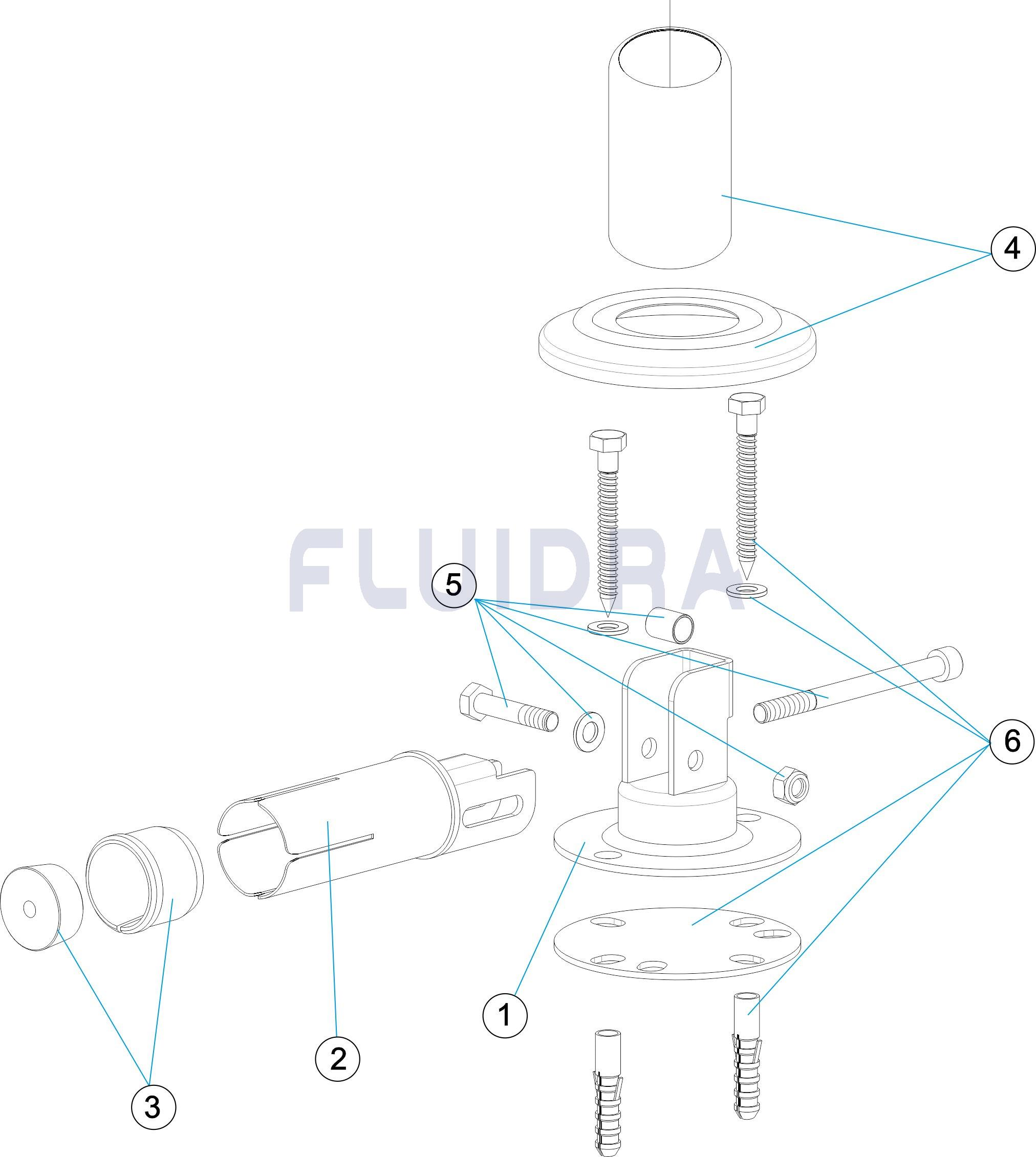 Anclaje articulado con pletina