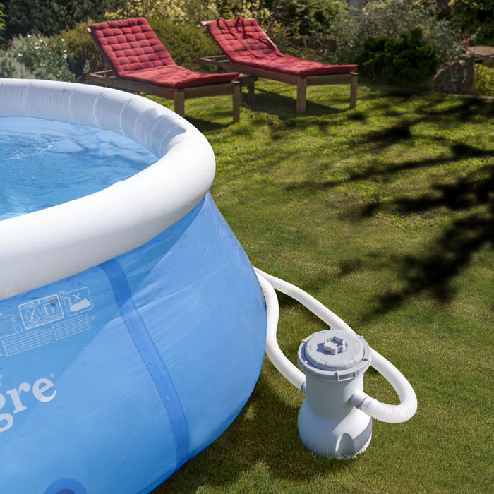 für Terrasse und Garten Zwei Hängematten mit 1.100 Liter Wasser Gre Pool Schwimmbecken mit optischem Design 