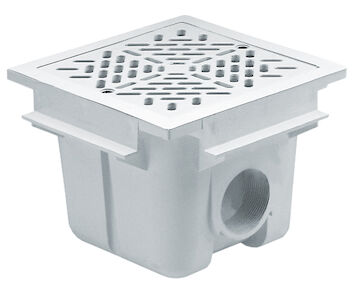 Main drain with square ABS grille (210 mm x 210 mm)