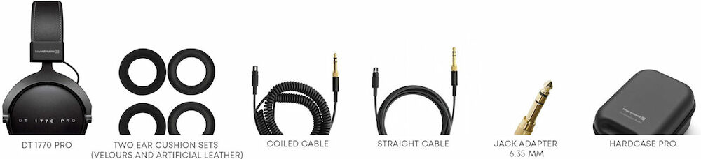 Medföljande tillbehör till Beyerdynamic DT 1770 Pro
