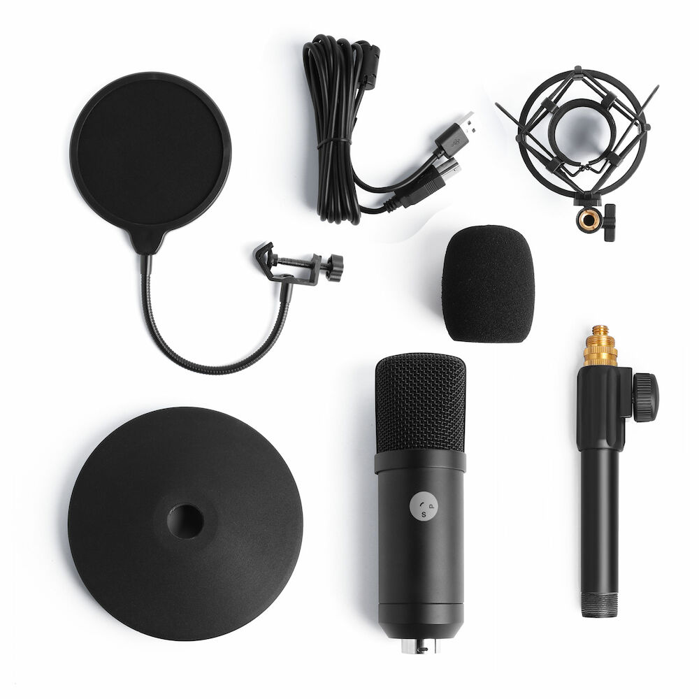 USB-mikrofon med bordstativ som passer godt til vlog og podcast