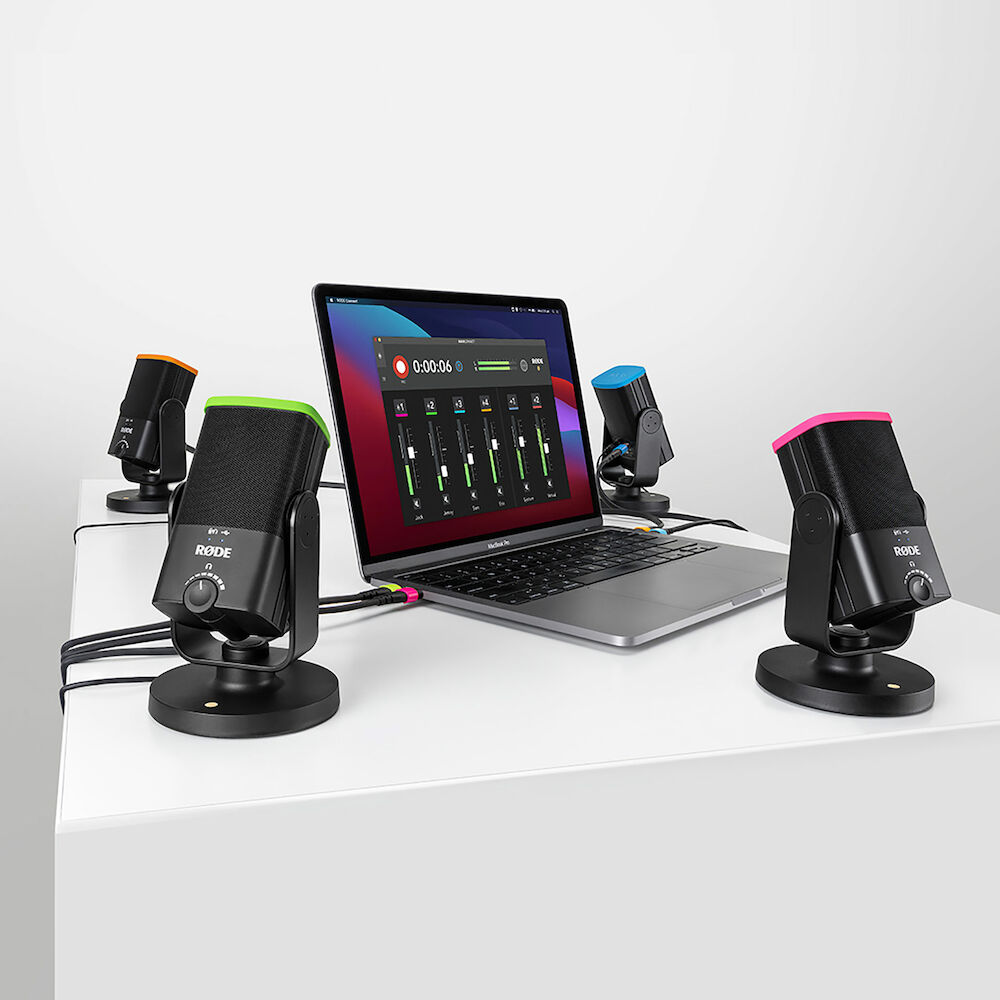 Røde Connect med fyra NT-USB Mini mikrofoner så har du en enkel podcast-studio