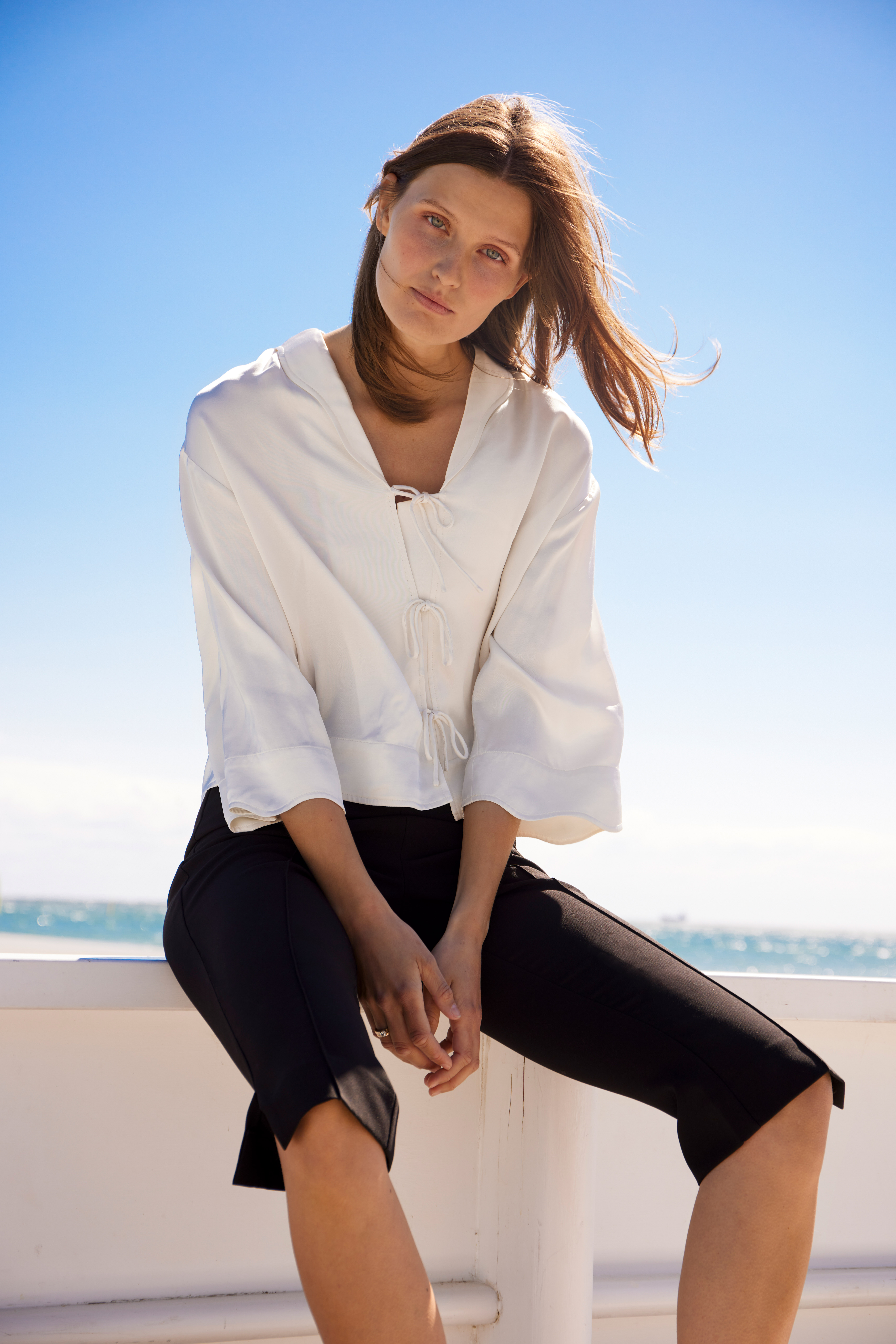 SLLeena Blouse in whisper white colour