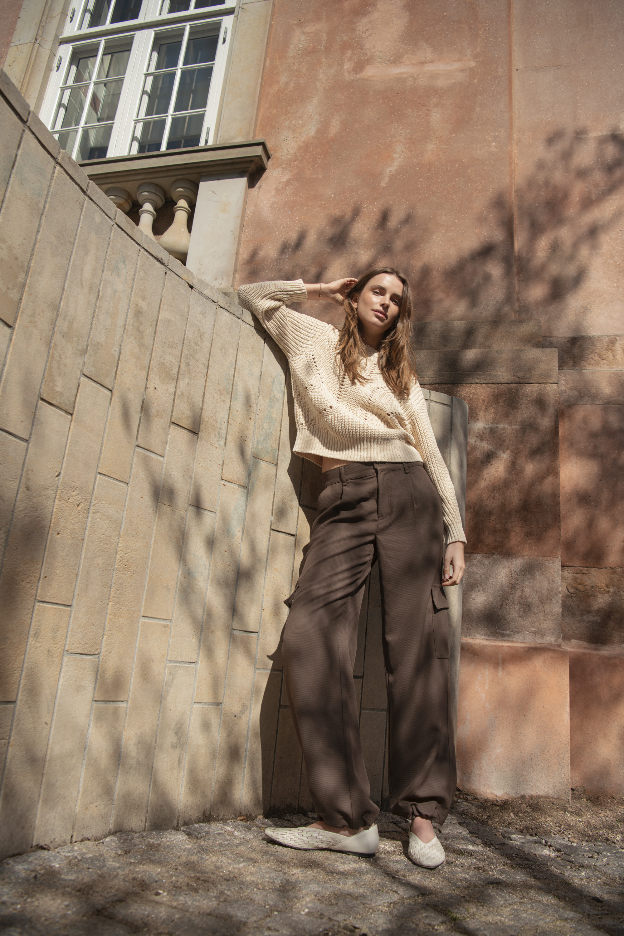 CeezaSZ Trousers in chocolate brown polyester