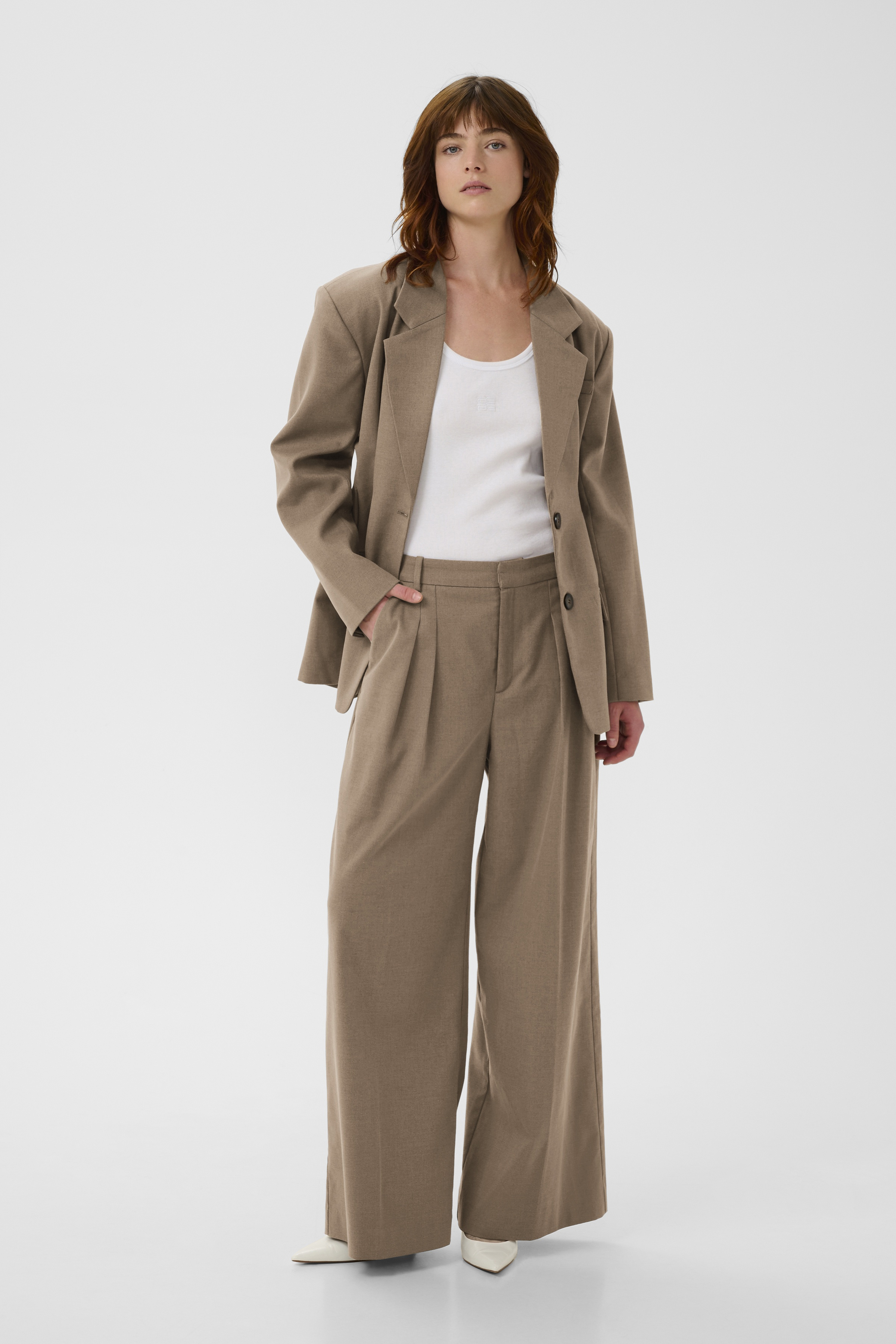 CaciaGZ Trousers in dark timberwolf melange color