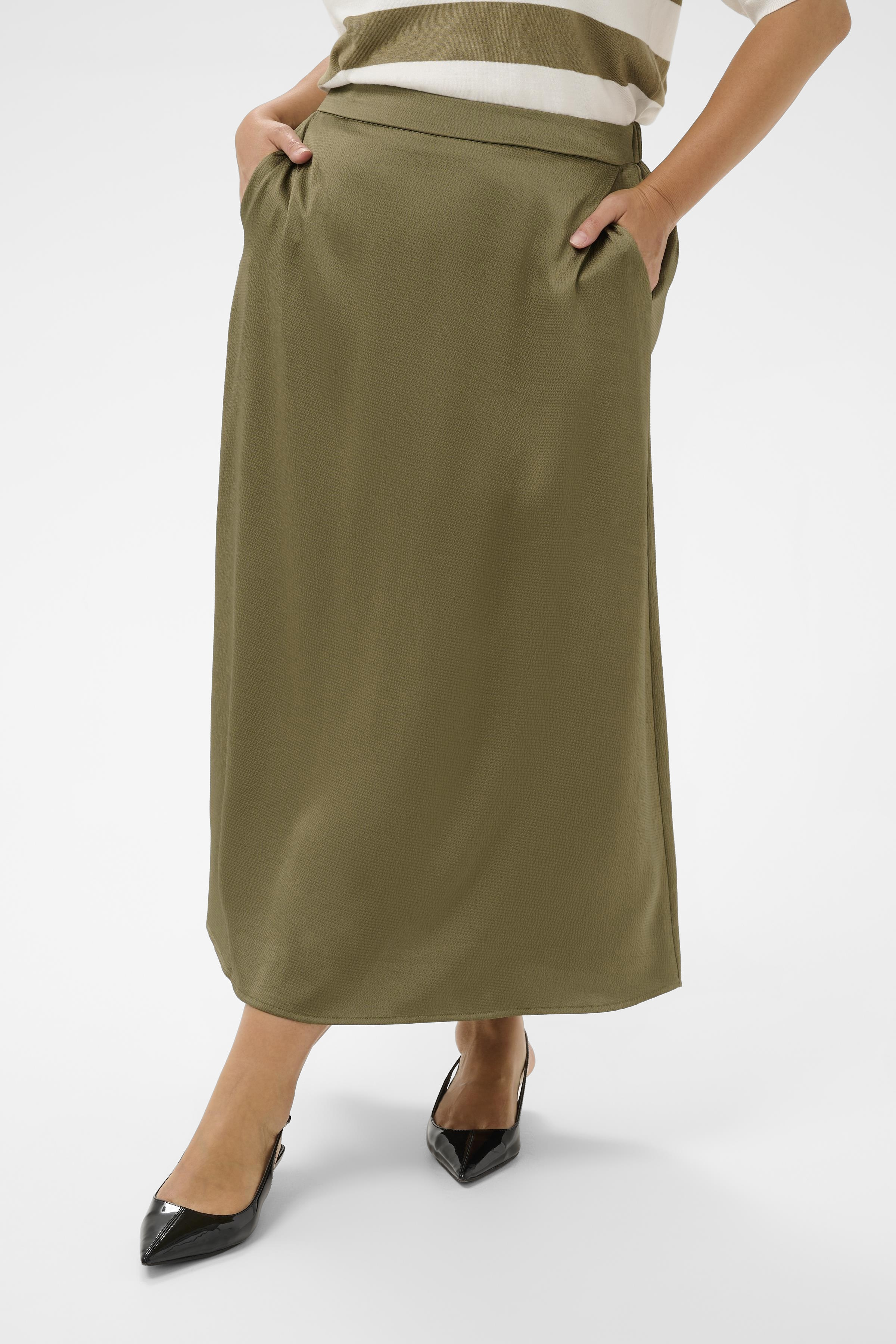 KCdina Skirt in dusky green polyester | KAFFE Clothing