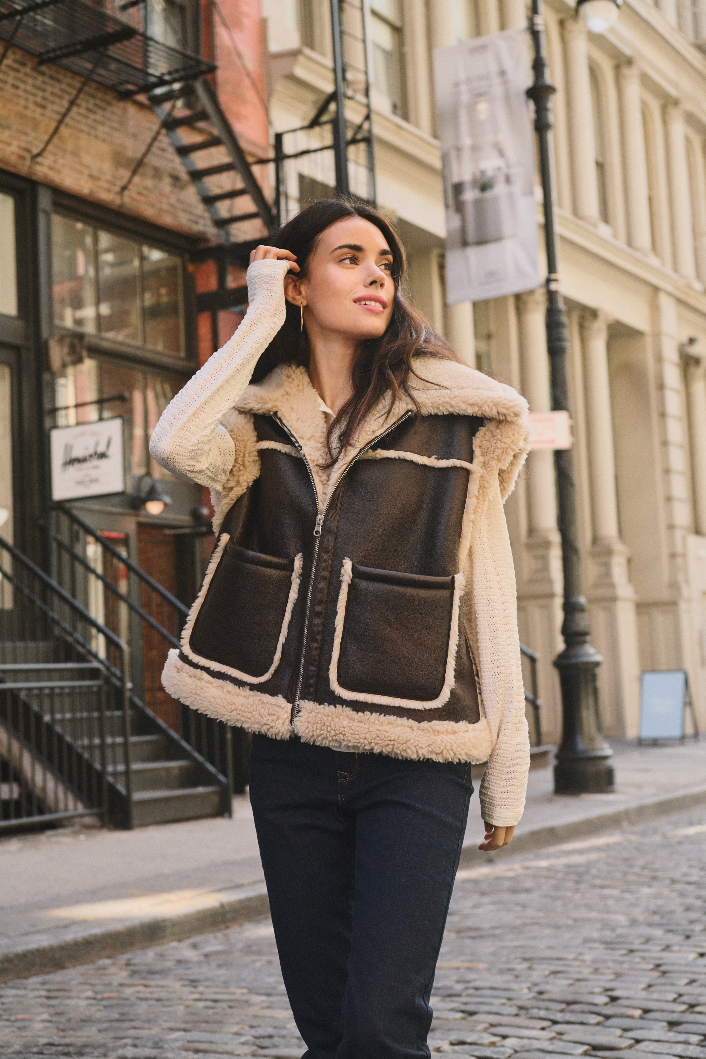 IsauraSZ Waistcoat in rain drum polyester