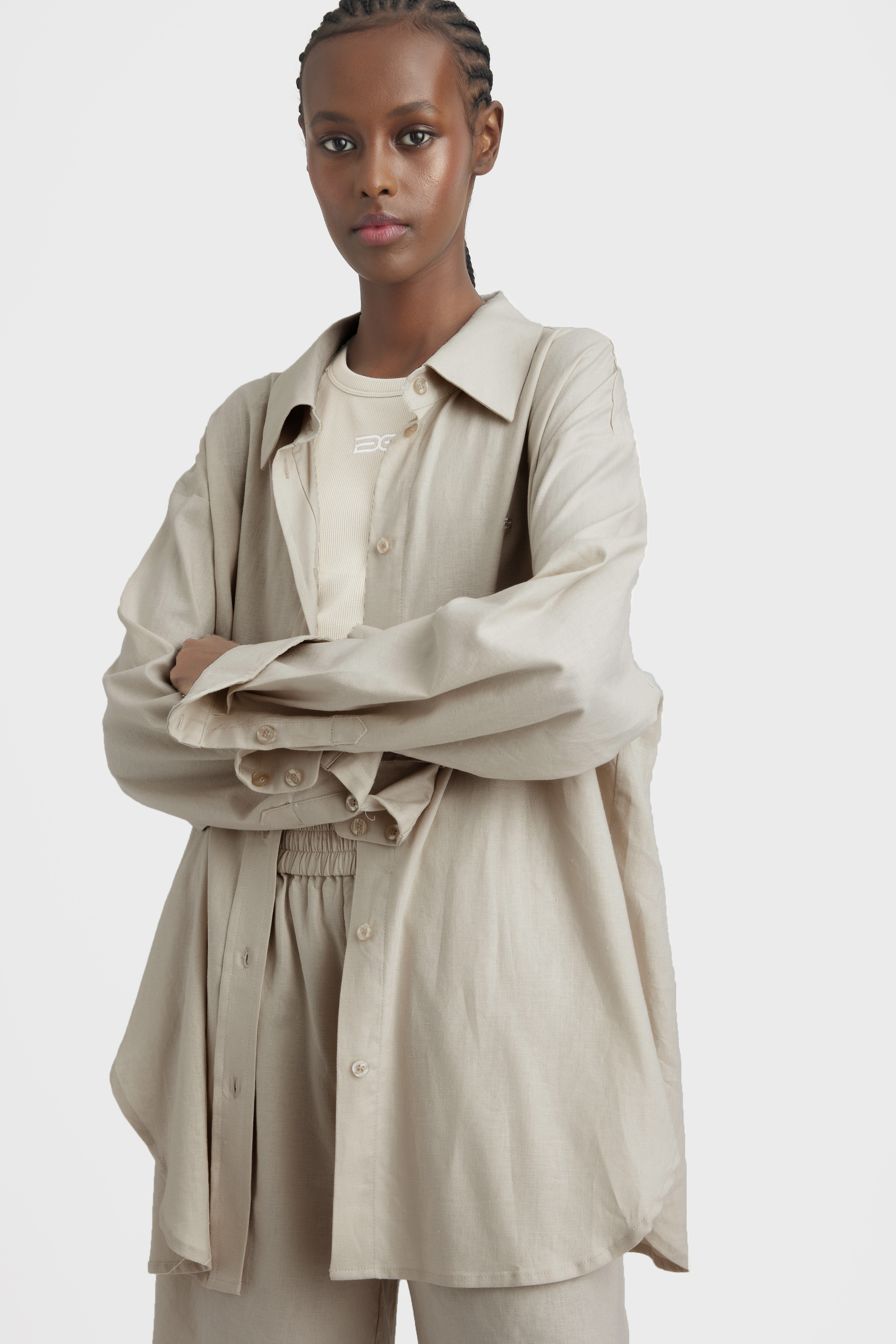 LizaGZ Linnen shirt in ancient scroll color